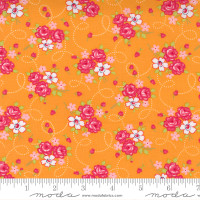 Moda Fabric - One Fine Day - Bonnie & Camille - Bliss Small Floral Roses Vintage Orange #55231 15