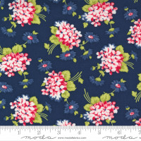 Moda Fabric - One Fine Day - Bonnie & Camille - Fresh Cut Vintage Floral Bouquet Navy #55234 18