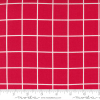 Moda Fabric - One Fine Day - Bonnie & Camille - Windowpane Check Big Grid Plaid Red #55235 11