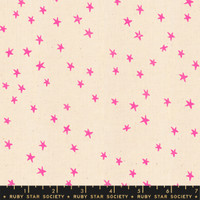 Moda Fabric - Ruby Star Society - Starry by Alexia Abegg - Basic Blender Star Night Sky Space Moon - Neon Pink #RS4006 11
