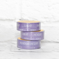 Sunshine Sticker Co - Washi Tape - Weekday Washi Tape - Lite Purple