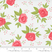 Moda Fabric - Beautiful Day - Corey Yoder - Wild Rose Floral Rose Medium Floral White #29131 11