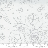Moda Fabric - Beautiful Day - Corey Yoder - Blooms Floral Rose Large Floral Tonal Floral White #29132 14