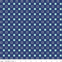 Riley Blake Fabric - Quilt Fair by Tasha Noel - Quilty Stars Navy #C11356-NAVY