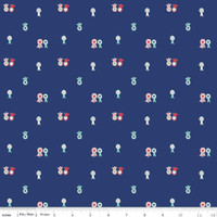 Riley Blake Fabric - Quilt Fair by Tasha Noel - Ribbons Navy #C11355-NAVY