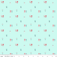 Riley Blake Fabric - Quilt Fair by Tasha Noel - Ribbons Aqua #C11355-AQUA