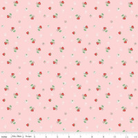 Riley Blake Fabric - Quilt Fair by Tasha Noel - Strawberries Pink #C11352-PINK