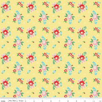 Riley Blake Fabric - Quilt Fair by Tasha Noel - Floral Yellow #C11351-YELLOW