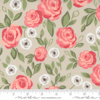 Moda Fabric - Love Note - Lella Boutique - Roses In Bloom Floral Dove #5150 17 - BOLT END 45cm 