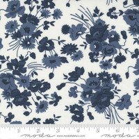 Moda Fabric - Nantucket Summer - Camille Roskelley - Somerset Florals - Cream Navy #55260 21
