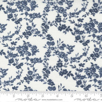 Moda Fabric - Nantucket Summer - Camille Roskelley - Surfside Small Floral - Cream and Navy #55263 23