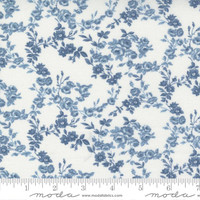 Moda Fabric - Nantucket Summer - Camille Roskelley - Surfside Small Floral - Cream and Light Blue #55263 24