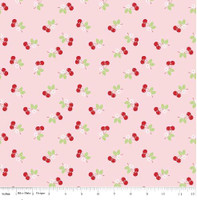Riley Blake Fabric - Sew Cherry 2 - Lori Holt - Pink #C5804 - BOLT END 55cm