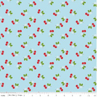Riley Blake Fabric - Sew Cherry 2 - Lori Holt - Aqua #C5804 - BOLT END 20cm