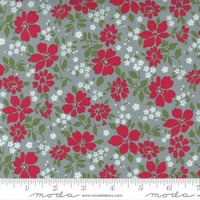 Moda Fabric - Merry Little Christmas - Bonnie & Camille - Winterberry Floral - Silver #55243 17