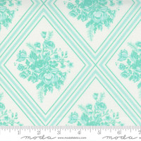 Moda Fabric - Merry Little Christmas - Bonnie & Camille - Gather Floral - Cream & Aqua #55241 25