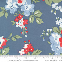 Moda Fabric - Dwell - Camille Roskelley - Cottage Large Floral Rose - Lake #55270 15
