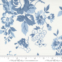Moda Fabric - Dwell - Camille Roskelley - Cottage Large Floral Rose - Cream Lake #55270 24