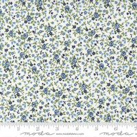 Moda Fabric - Dwell - Camille Roskelley - Small Floral Blender - Cream Blue #55277 11