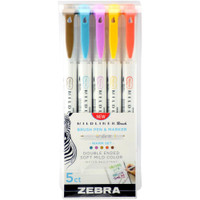 Zebra Mildliner Double Ended Brush Pen & Marker - Set of 5 - Warm