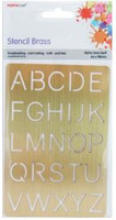Porta Craft - Brass Plated Stencil 66x98mm Alpha Sans Serif