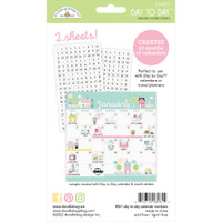 Doodlebug Designs - Day To Day Calendar Numbers Clear Stickers - 12 Months