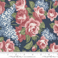Moda Fabric - Sunnyside - Camille Roskelley - Large Floral - Rosy Navy #55280 12