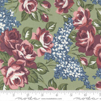 Moda Fabric - Sunnyside - Camille Roskelley - Large Floral - Rosy Moss #55280 16