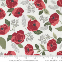 Moda Fabric - Christmas Eve - Lella Boutique - Christmas In Bloom Florals - Snow #5180 11