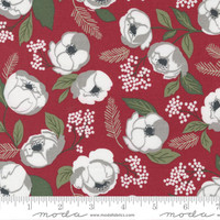 Moda Fabric - Christmas Eve - Lella Boutique - Christmas In Bloom Florals - Cranberry #5180 16