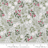 Moda Fabric - Christmas Eve - Lella Boutique - Winter Botanical Small Floral - Silver #5181 12 