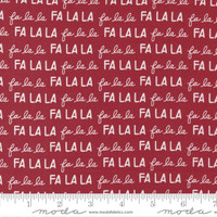Moda Fabric - Christmas Eve - Lella Boutique - Merry Text Text and Words - Cranberry #5184 16