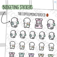 TheCoffeeMonsterzCo - Stickers - Budgeting Emotis
