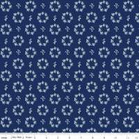 Riley Blake Fabric - Simply Country by Tasha Noel - Wreaths Navy #C13414R-NAVY
