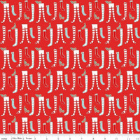 Riley Blake Fabric - Pixie Noel 2 by Tasha Noel - Stockings Red #C12112-RED
