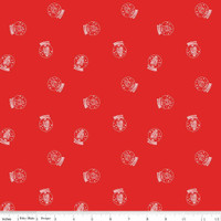Riley Blake Fabric - Pixie Noel 2 by Tasha Noel - Snow Globes Red #C12114-RED