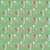 Riley Blake Fabric - Pixie Noel 2 by Tasha Noel - Stockings Green #C12112-GREEN