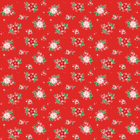 Riley Blake Fabric - Pixie Noel 2 by Tasha Noel - Poinsettias Red #C12113-RED