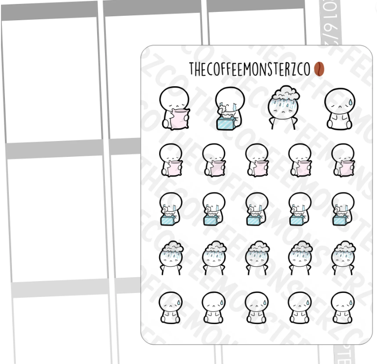 TheCoffeeMonsterzCo - Stickers - Sad Emotis - CarefullyCrafted