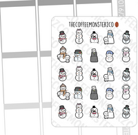 TheCoffeeMonsterzCo - Stickers - Funky Snowman Doodles