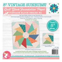 It's Sew Emma - Quilt Block Foundation Paper - 8 inch Vintage Sunbursts