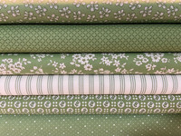 Moda Fabric - Fat Quarter Bundle - Lighthearted by Camille Roskelley - Greens - Set of 6