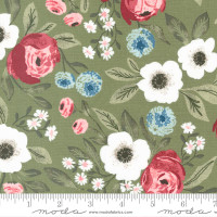 Moda Fabric - Lovestruck - Lella Boutique - Gardensweet Florals Roses - Fern #5190 17