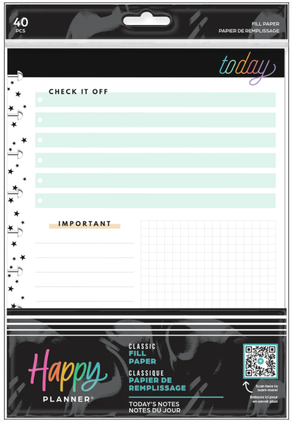 The Happy Planner - Me and My Big Ideas - Classic Refill Note Paper ...