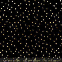 Ruby Star Society - Starry Mini by Alexia Abegg - Blenders Star Nature Novelty Fun Playful Background - Black Gold #RS4110 27M