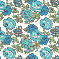Riley Blake Fabric - Wide Backing - Flea Market by Lori Holt - Roses Blue #WB10232R-BLU - BOLT END 25cm