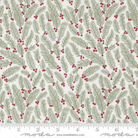 Moda Fabric - Christmas Eve - Lella Boutique - Sprigs Blenders - Snow #5182 11 - BOLT END 65cm