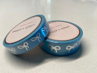 Simply Gilded - Washi Tape - Cloud Blue with Silver Foil Bow - Set of 2