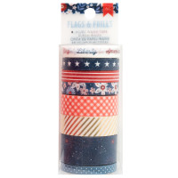American Crafts - Flags And Frills Washi Tape - Set of 8