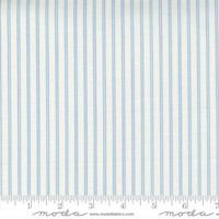 **IMPERFECT** Moda Fabric - Nantucket Summer - Camille Roskelley - Stripe - Cream and Light Blue #55267 24 - BOLT END 28cm